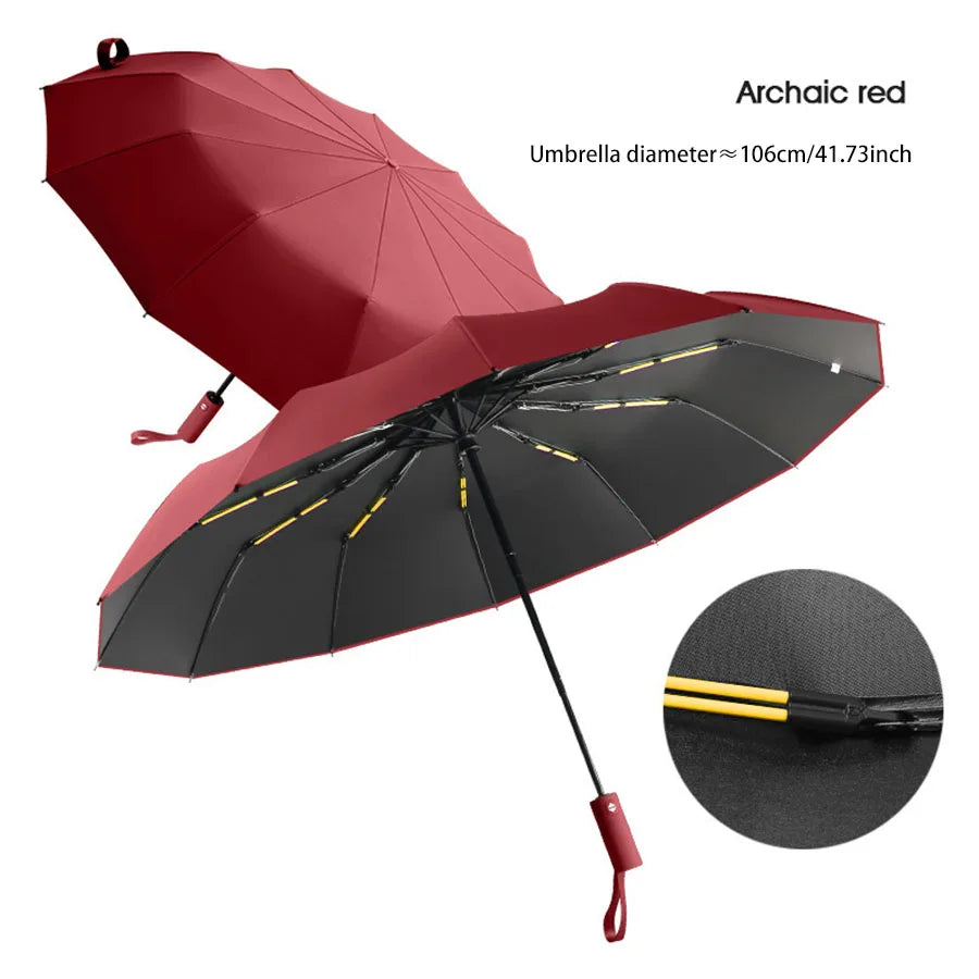 Versterkte 24-Bot Umbrella, Mannen Zakelijke Sterke en Duurzame Windbestendige Paraplu, Anti-UV Zonnescherm Paraplu Voor Vrouwen