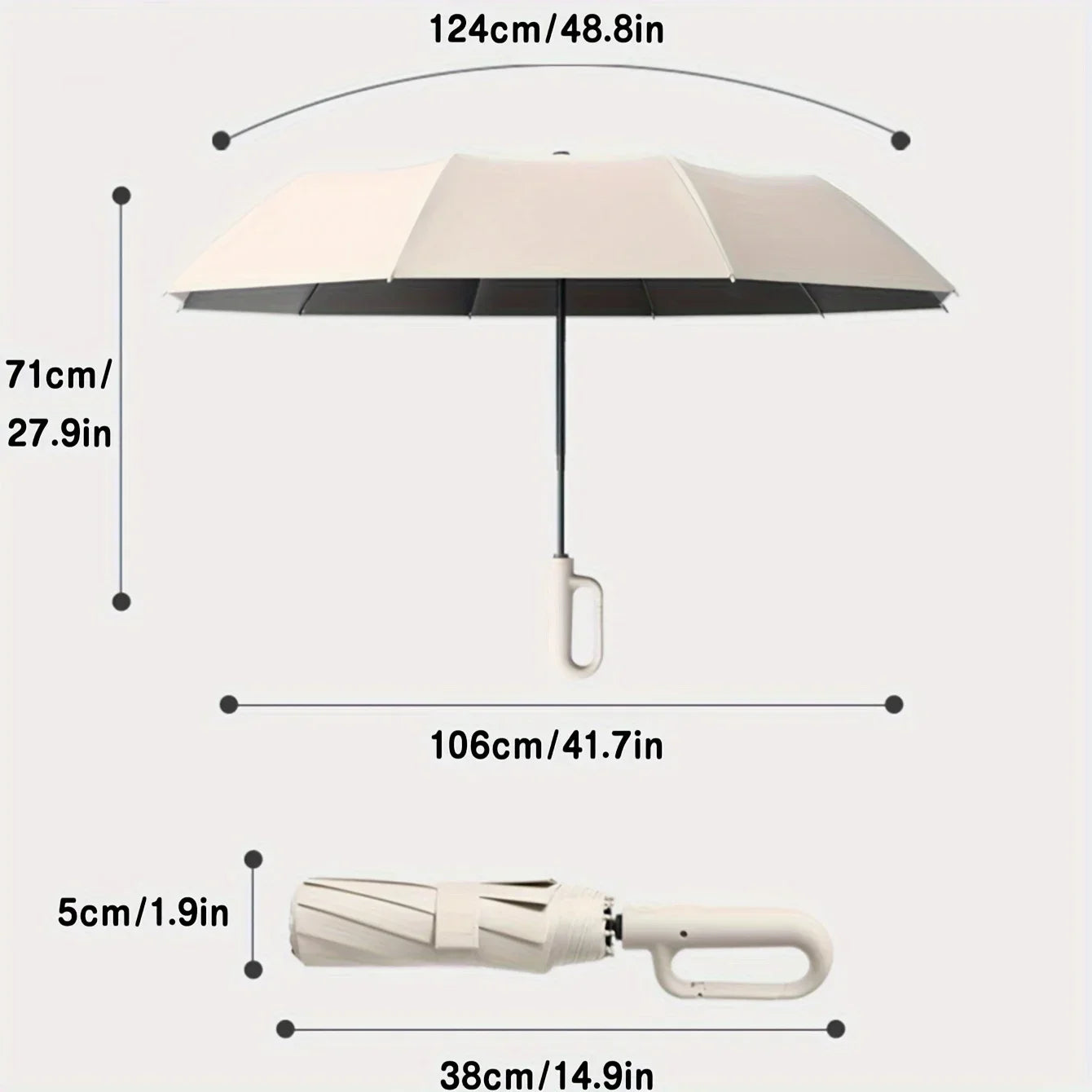 Ultra Sterke Paraplu met Slimme Clip * Windbestendige Paraplu met UV-Bescherming