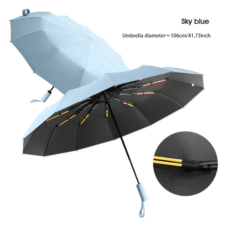 Versterkte 24-Bot Umbrella, Mannen Zakelijke Sterke en Duurzame Windbestendige Paraplu, Anti-UV Zonnescherm Paraplu Voor Vrouwen