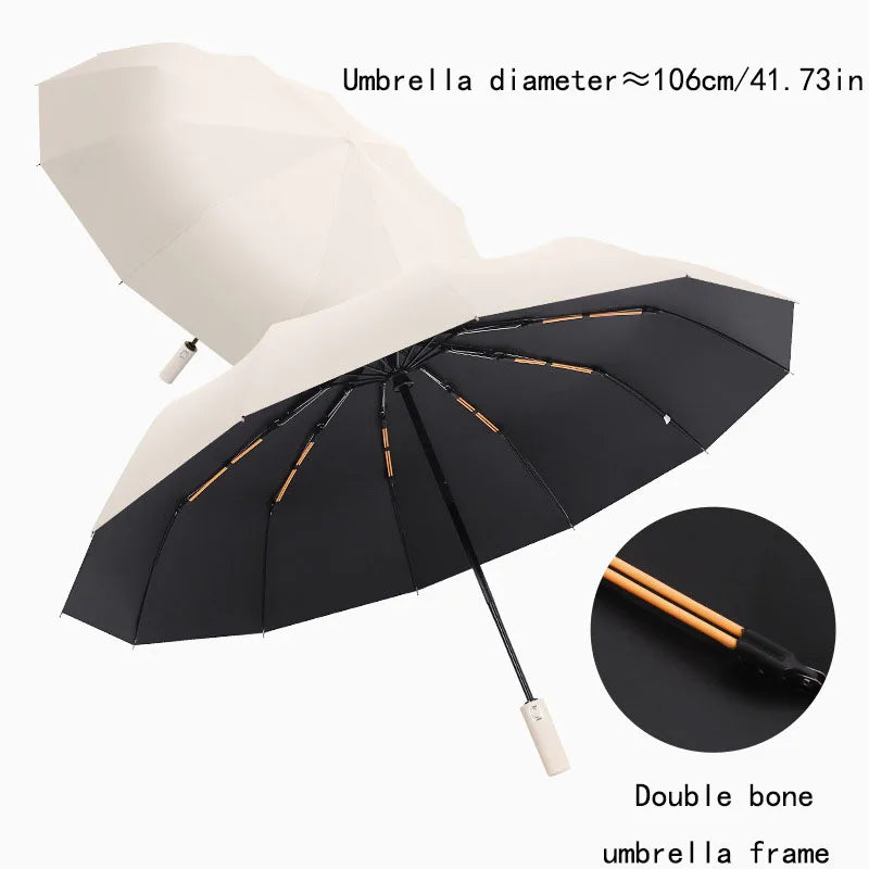 Versterkte 24-Bot Umbrella, Mannen Zakelijke Sterke en Duurzame Windbestendige Paraplu, Anti-UV Zonnescherm Paraplu Voor Vrouwen