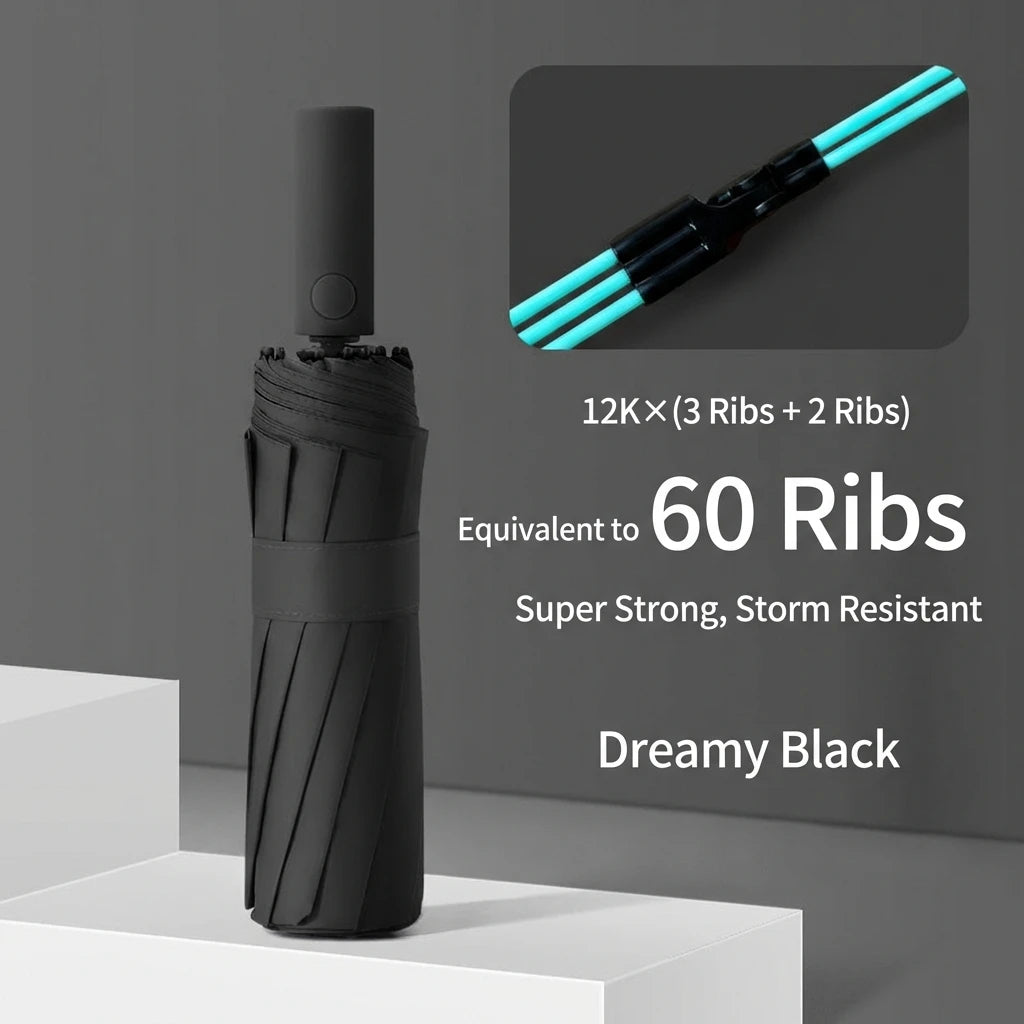 Versterkte 24-Bot Umbrella, Mannen Zakelijke Sterke en Duurzame Windbestendige Paraplu, Anti-UV Zonnescherm Paraplu Voor Vrouwen