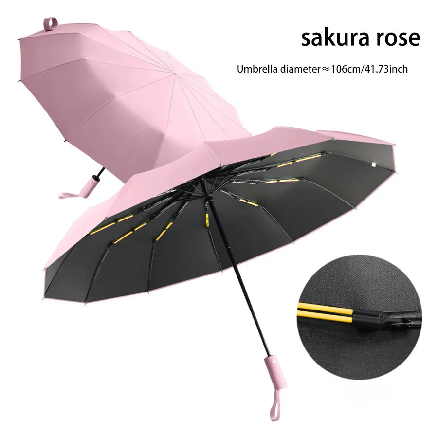 Versterkte 24-Bot Umbrella, Mannen Zakelijke Sterke en Duurzame Windbestendige Paraplu, Anti-UV Zonnescherm Paraplu Voor Vrouwen