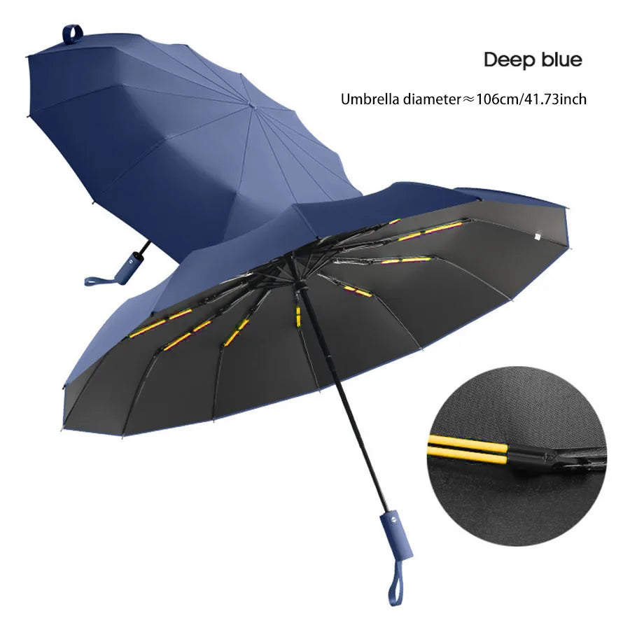 Versterkte 24-Bot Umbrella, Mannen Zakelijke Sterke en Duurzame Windbestendige Paraplu, Anti-UV Zonnescherm Paraplu Voor Vrouwen