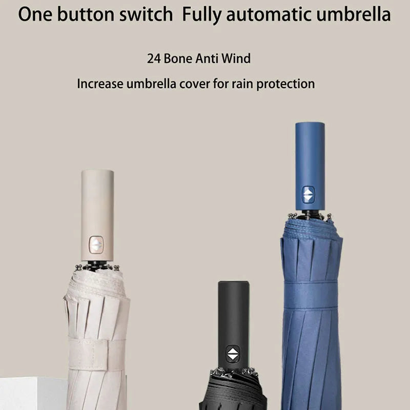 Versterkte 24-Bot Umbrella, Mannen Zakelijke Sterke en Duurzame Windbestendige Paraplu, Anti-UV Zonnescherm Paraplu Voor Vrouwen