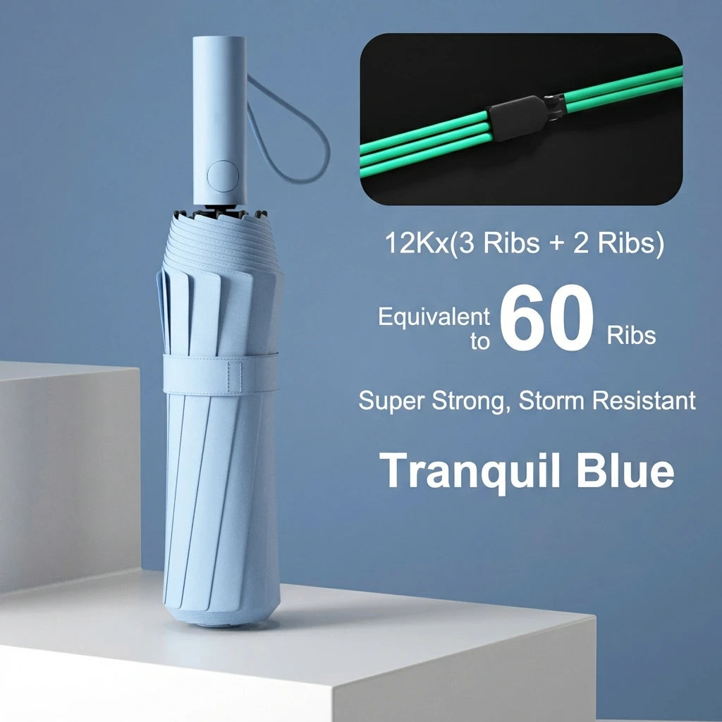 Versterkte 24-Bot Umbrella, Mannen Zakelijke Sterke en Duurzame Windbestendige Paraplu, Anti-UV Zonnescherm Paraplu Voor Vrouwen