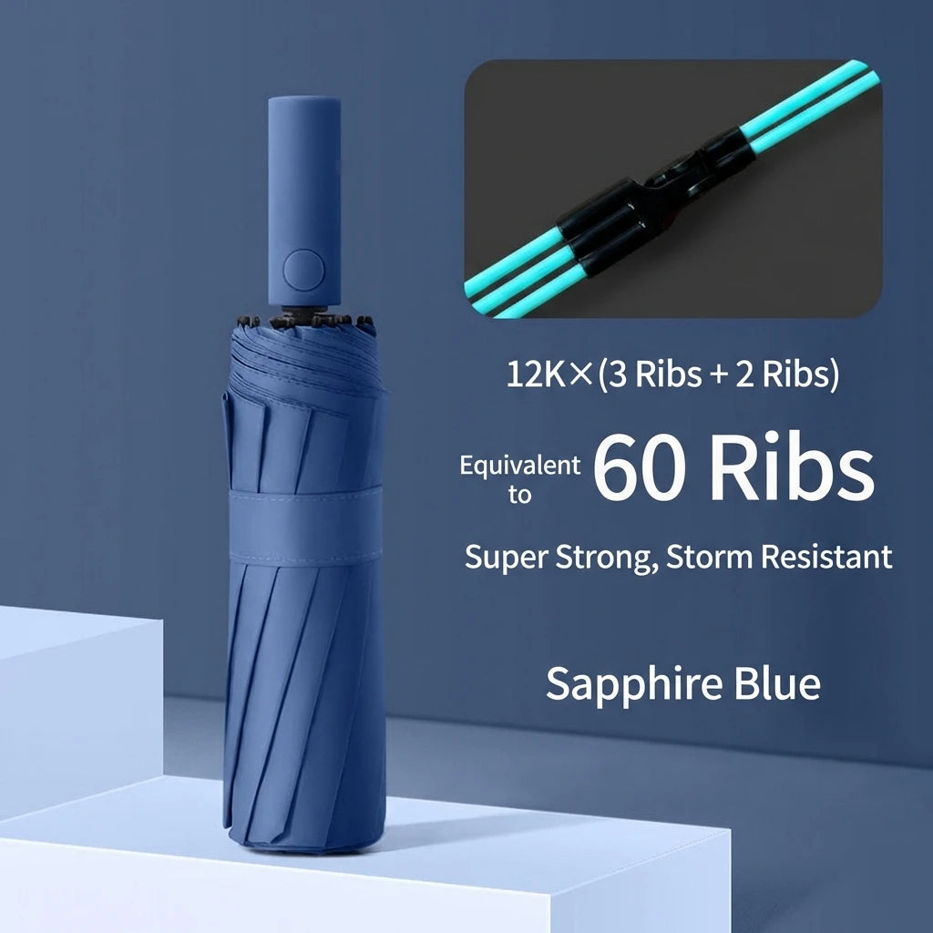 Versterkte 24-Bot Umbrella, Mannen Zakelijke Sterke en Duurzame Windbestendige Paraplu, Anti-UV Zonnescherm Paraplu Voor Vrouwen