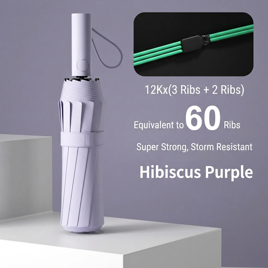 Versterkte 24-Bot Umbrella, Mannen Zakelijke Sterke en Duurzame Windbestendige Paraplu, Anti-UV Zonnescherm Paraplu Voor Vrouwen